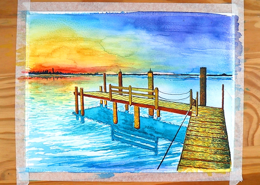 stunning watercolor landscape